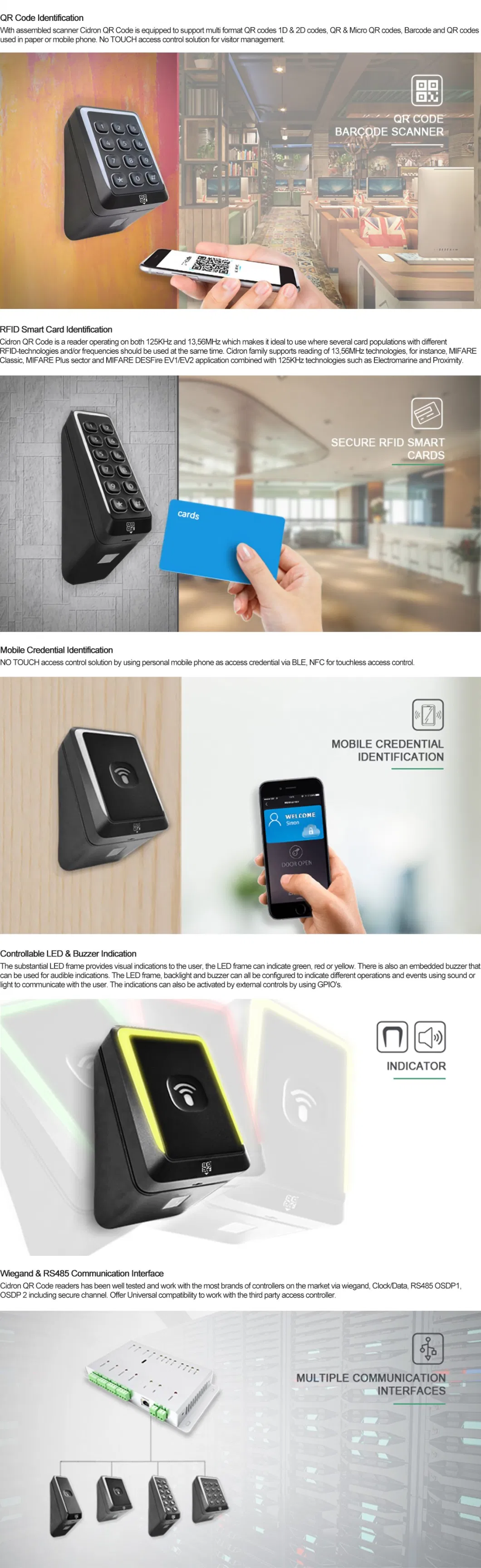 Bluetooths 4 in 1 Qr Code Scanner RFID NFC Reader