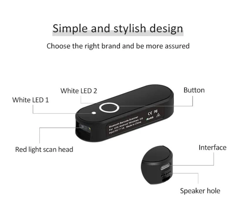 Mini 1d Cordless Barcodes Reader 1d CCD Handheld Portable Wireless Barcode Scanner